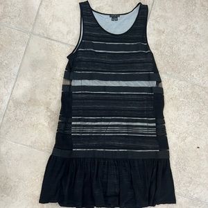 Theory Black Ruffle Overlay Dress